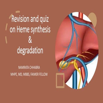 A revision and quiz on heme synthesis and degradation