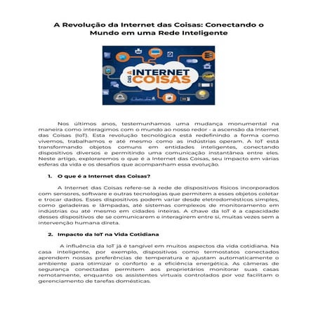 A Revolução da Internet das Coisas Conectando o Mundo em uma Rede Inteligente