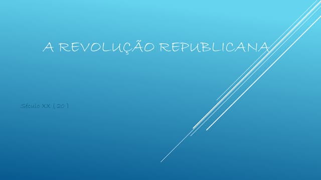A revolução republicana