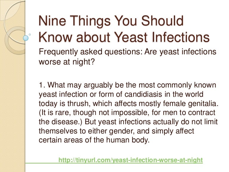 yeast infections worse at night