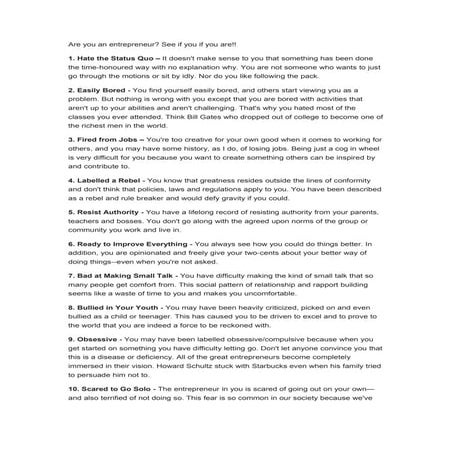 Are you an entrepreneur see if you if you are.