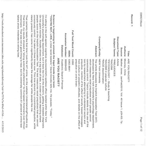 Are you a racist reading