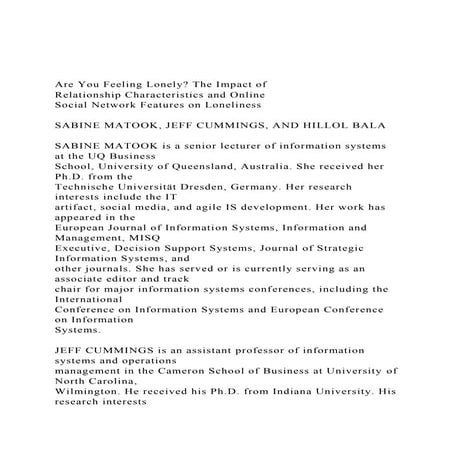 Are You Feeling Lonely The Impact ofRelationship Characteri.docx