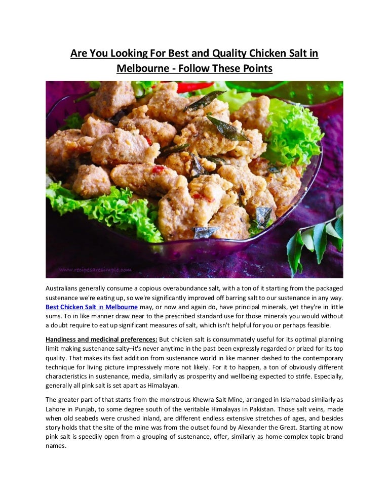 Are You Looking For Best And Quality Chicken Salt In Melbourne Foll