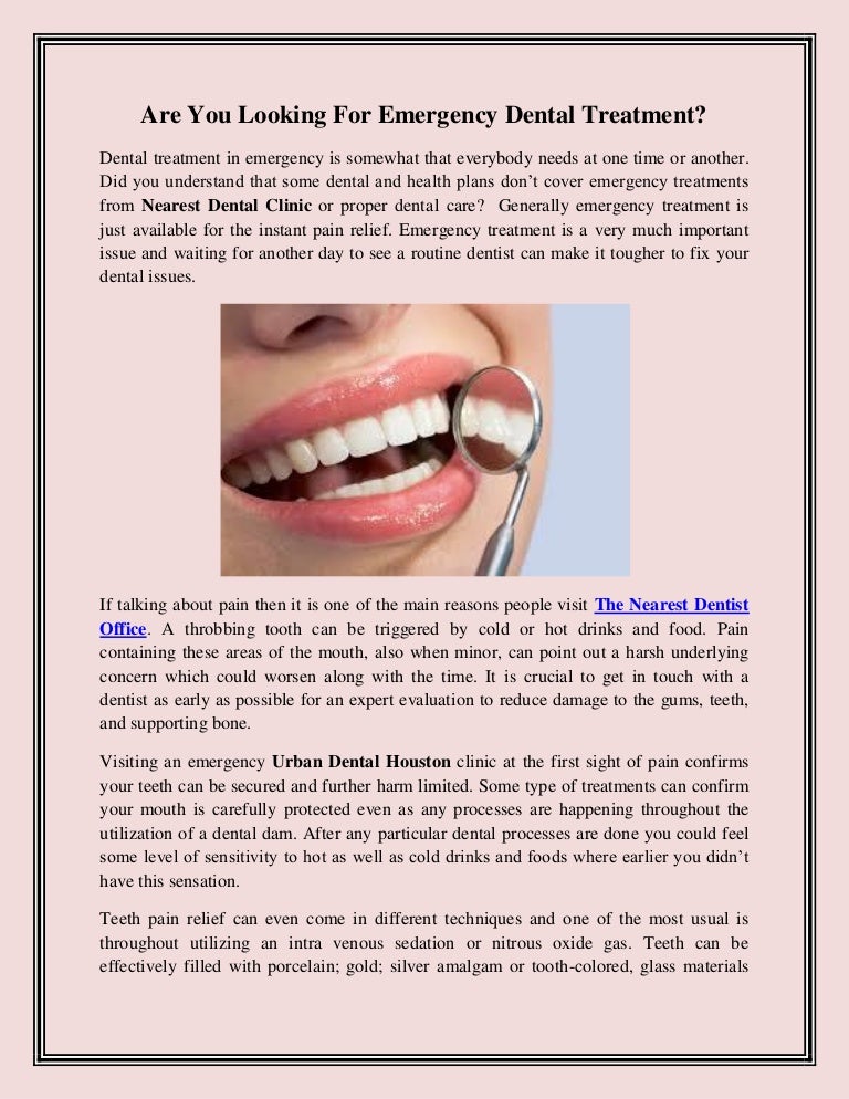 Are you looking for emergency dental treatment