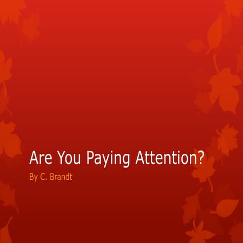 Are you paying attention