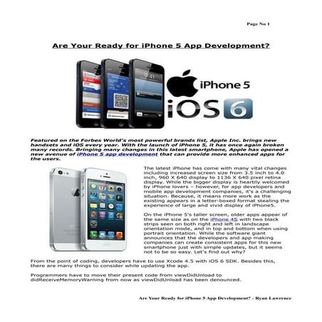 Are your ready for i phone 5 app development