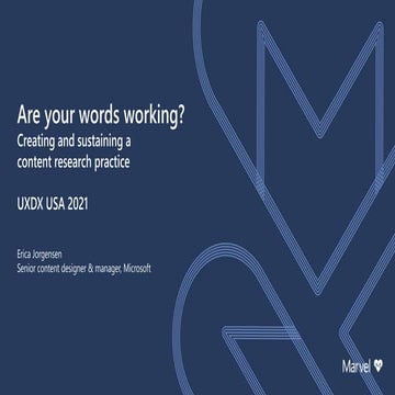 Are your words working? Creating and sustaining a content-focused research pr...