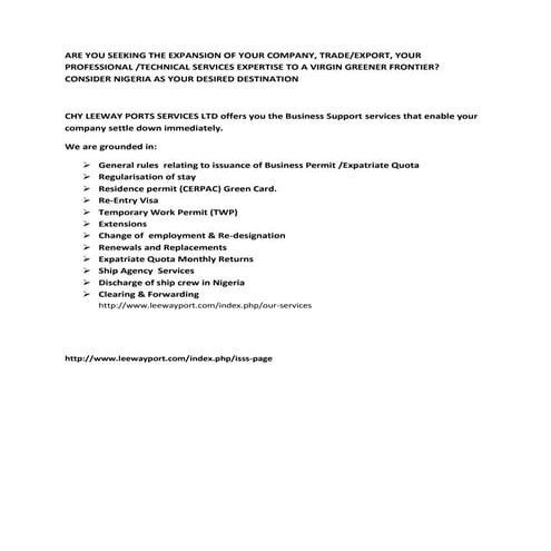 Are you seeking the expansion of your company