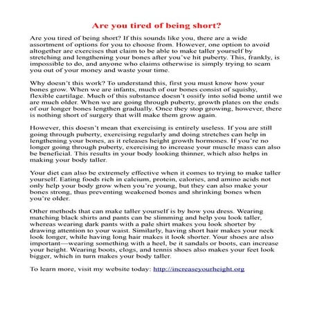 Are you tired of being short
