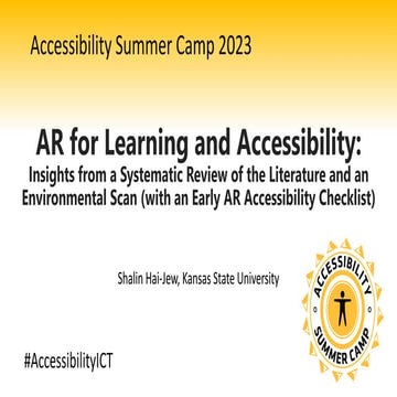 Augmented Reality for Learning and Accessibility