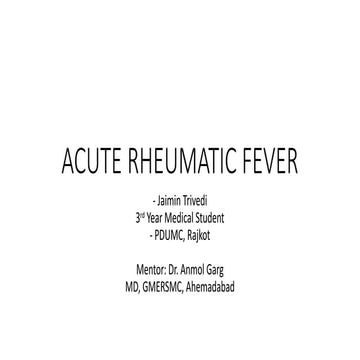 ARF PPt for medicine graduates. Ug text. | PPTX