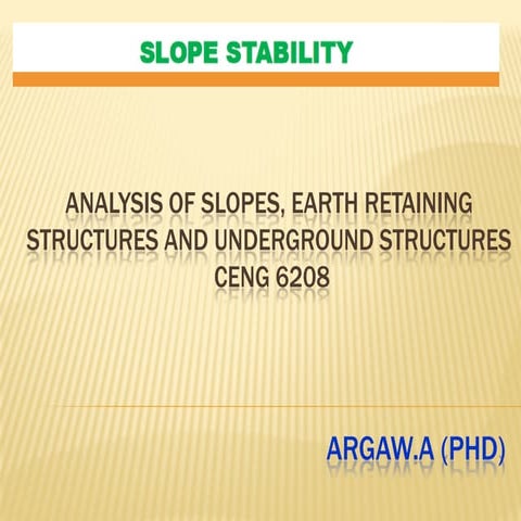 Slope Stability Geotechnical Engineering Pdf