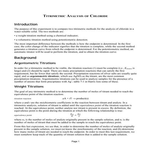 Argentometric titration