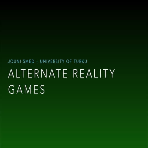 Alternate Reality Games