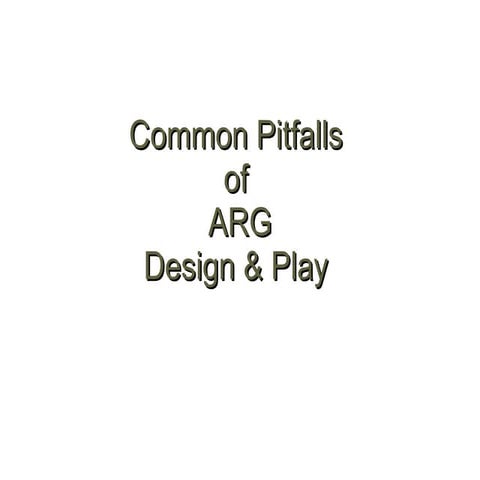 Make An Alternate Reality Game! | PPT