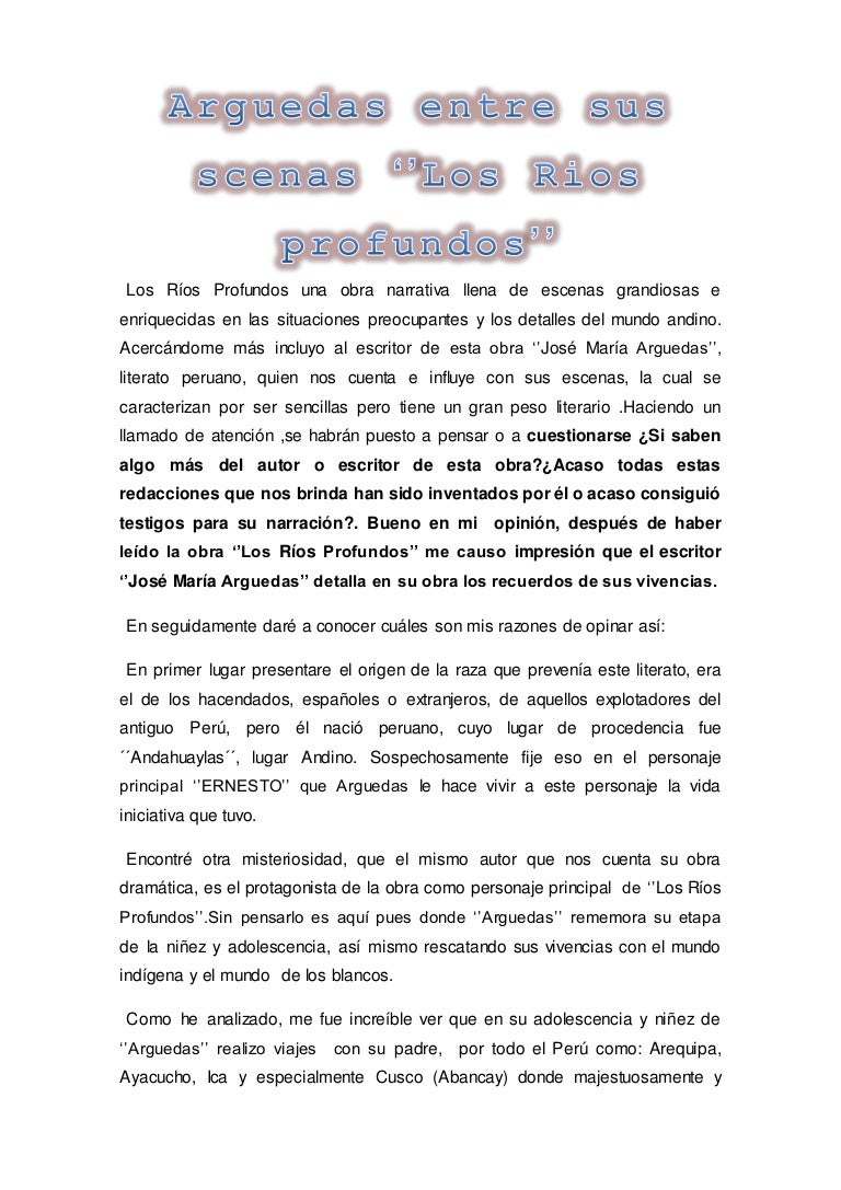 Arguedas entre sus escenas ''los rios profundos''