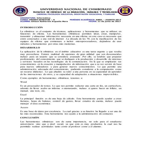 Arguello  herramientas ofimáticas