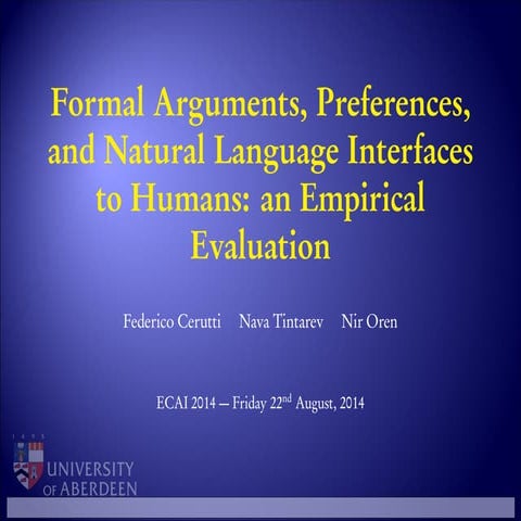 Formal Arguments, Preferences, and Natural Language Interfaces to Humans: an ...