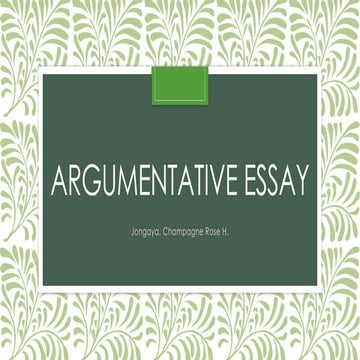 ARGUMENTATIVE ESSAY OF ENGLISH GRADE 12.