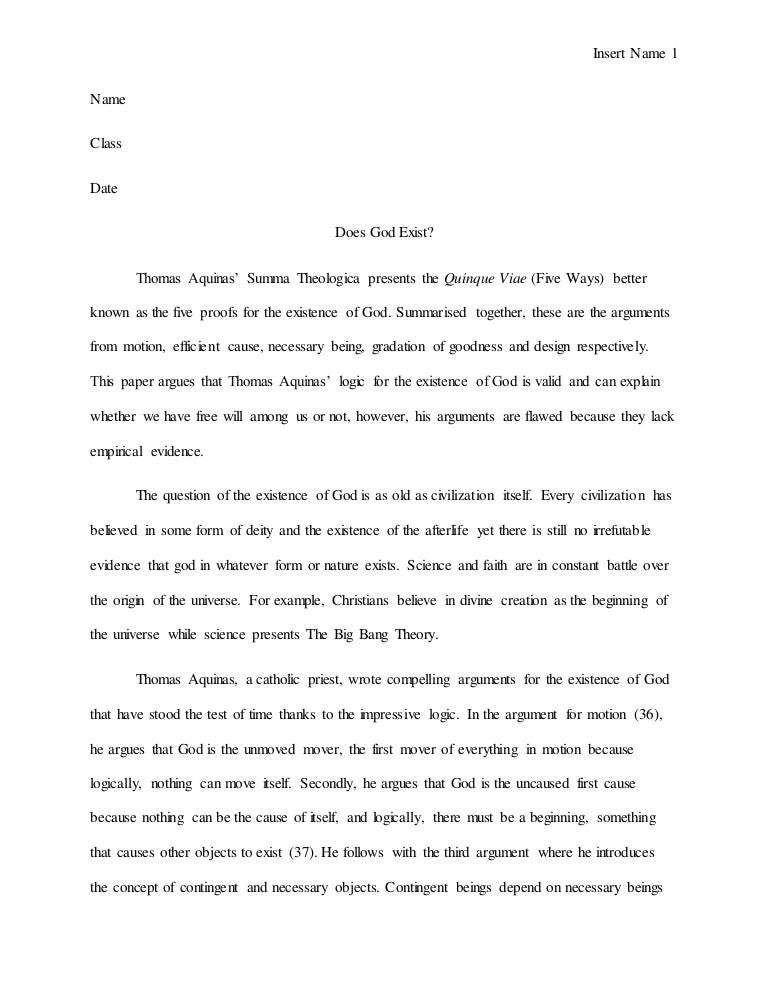 God exists essay