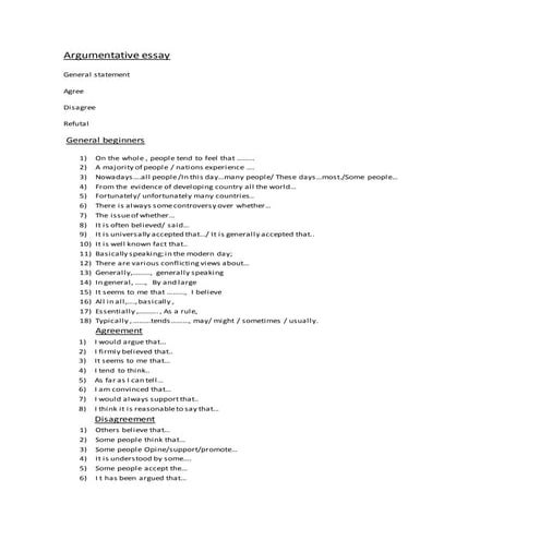 Argumentative essay