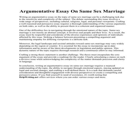 Argumentative Essay On Same Sex Marriage.pdfArgumentative Essay On Same Sex M...