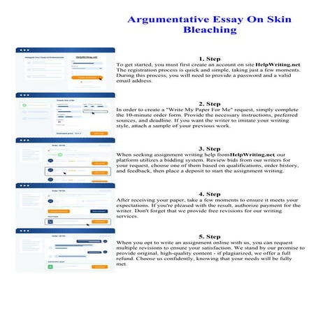Argumentative Essay On Skin Bleaching. Online assignment writing service.
