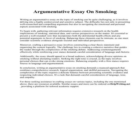 Argumentative Essay On Smoking.pdf