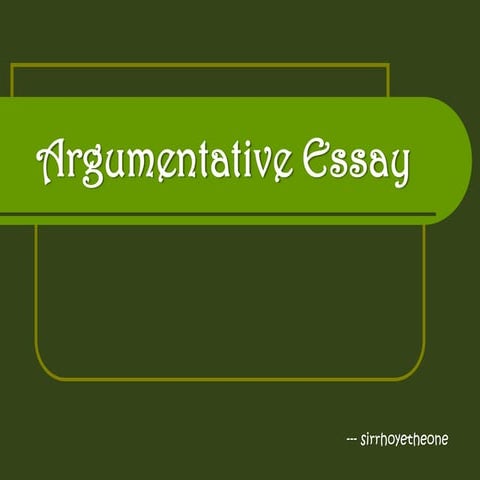 Argumentative Essay