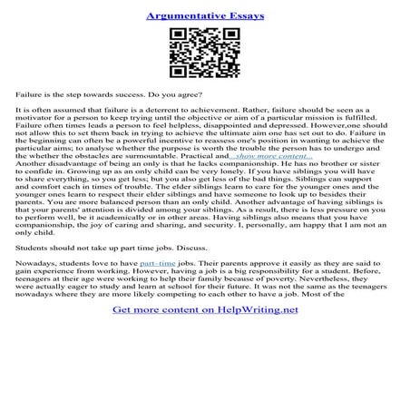 Argumentative Essays Example