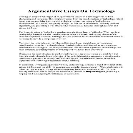 Argumentative Essays On Technology.pdf