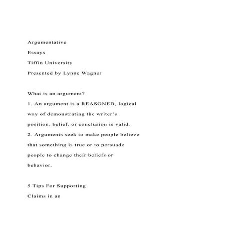 ArgumentativeEssaysTiffin UniversityPresented by L.docx