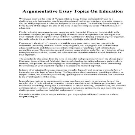 Argumentative Essay Topics On Education.pdf
