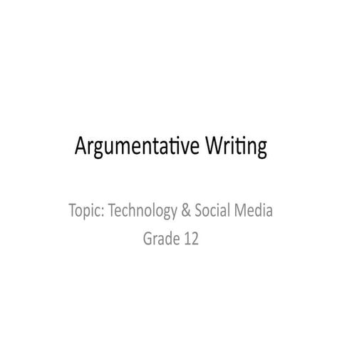 Argumentative Writing Generic Structure pptx | PPTX