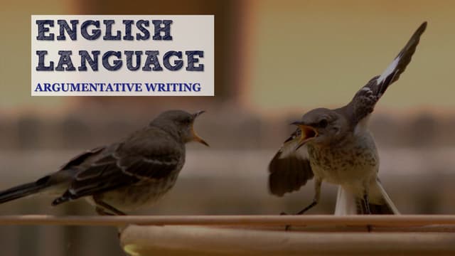 English Language - Argumentative Writing 