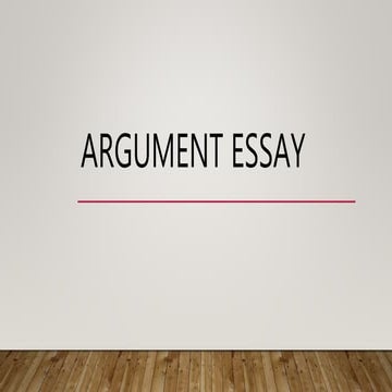Argument Essay 