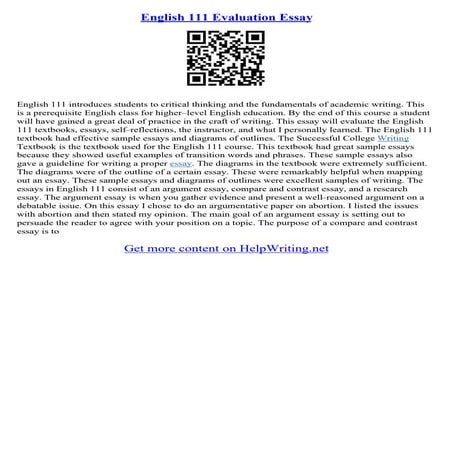 Argument Essay Samples