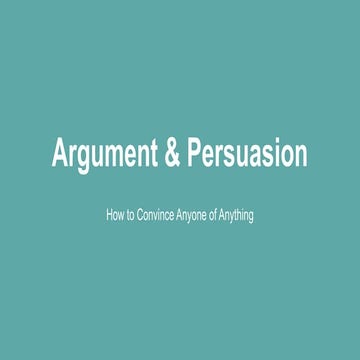 The importance of argument and persuasion | PPTX