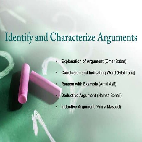 Identify & Charaterize Arguments