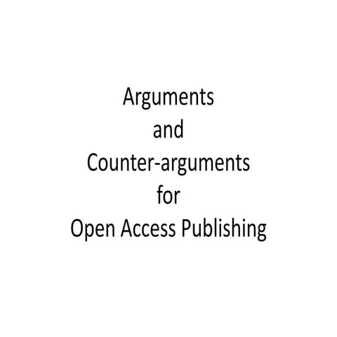 Arguments for Open Access