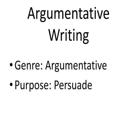 Argument writing presentation