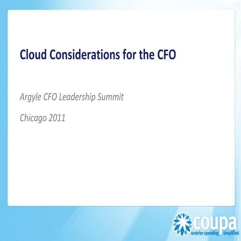 Argyle Presentation - CFO Club