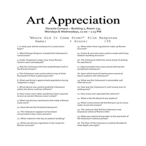 Arh1000 sp2017 'where did it come from' film response