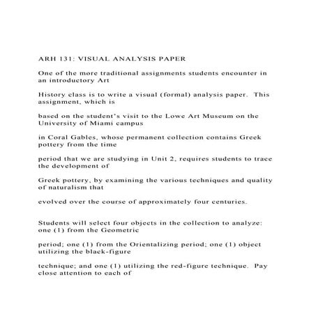 ARH 131 VISUAL ANALYSIS PAPER One of the more traditiona.docx