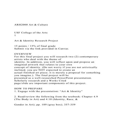 ARH2000 Art & Culture  USF College of the Arts 1 .docx