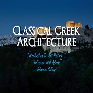 Arh2050 classical greek architecture