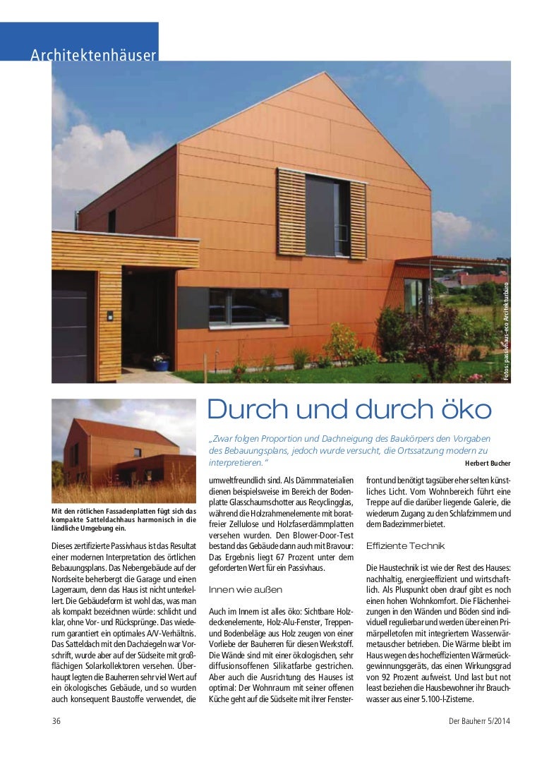 Architektenhaus Passivhaus Okohaus Passive House Architect Int