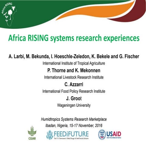 Africa RISING systems research experiences