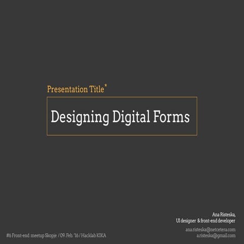 Designing Digital Forms